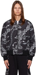 Versace Jeans Couture Black Chain Couture Reversible Bomber Jacket