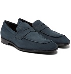 Tod's - Gommino Nubuck Penny Loafers - Navy