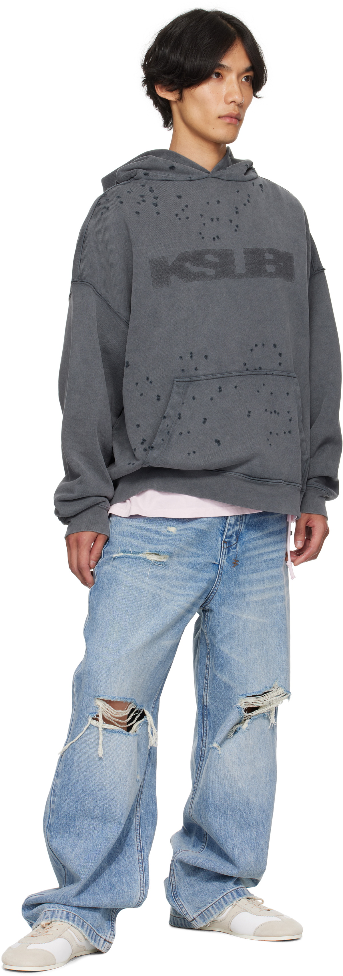 Ksubi Gray Blasted Ekcess Hoodie