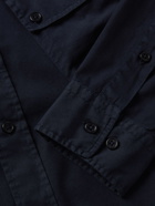 Belstaff - Pitch Logo-Appliquéd Garment-Dyed Cotton-Twill Shirt - Blue
