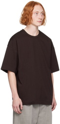 Juun.J Brown Embroidered-Logo T-Shirt