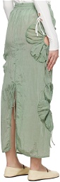 J.Kim Green Flower Maxi Skirt