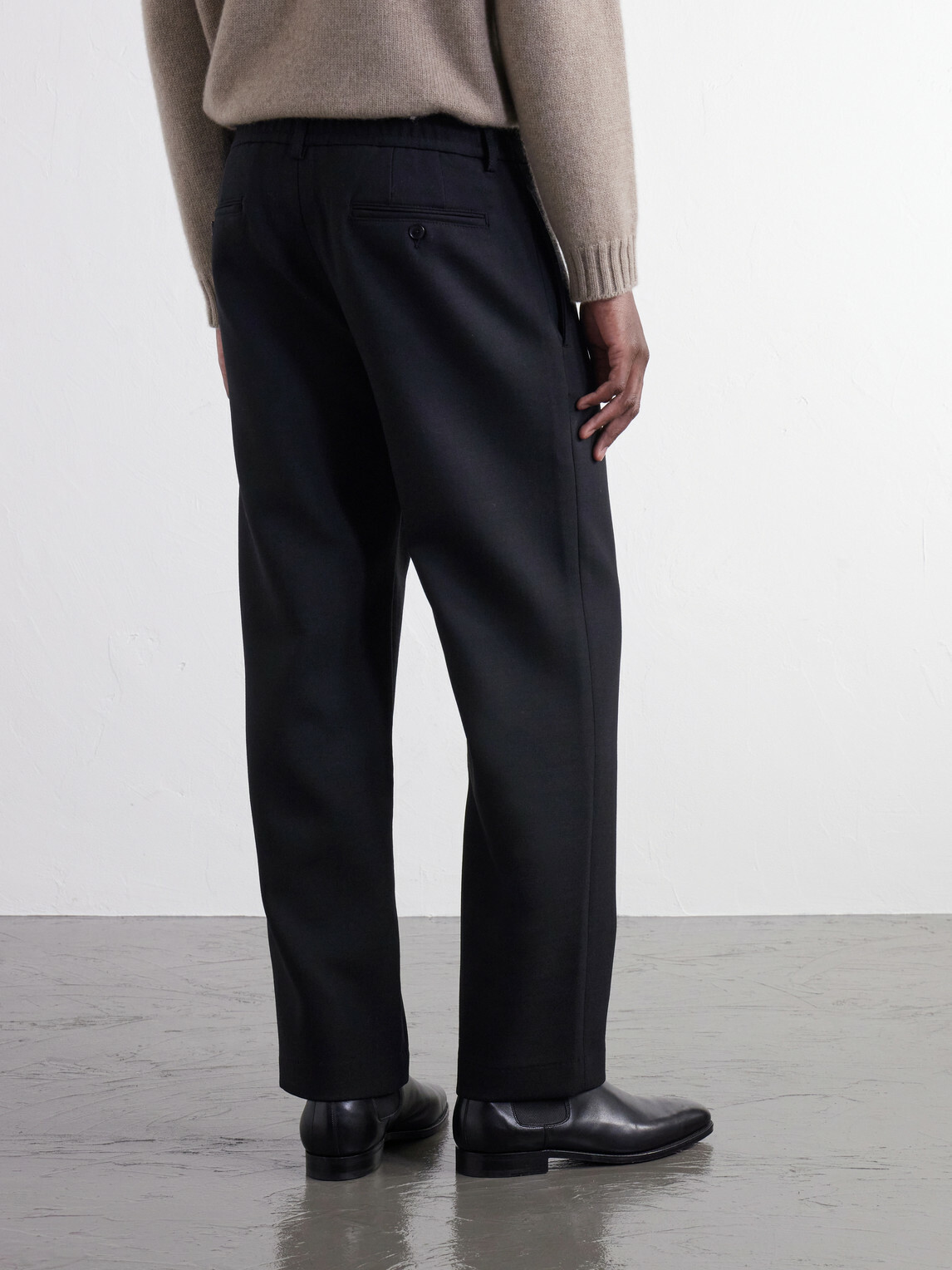 Mr P. - Straight-Leg Tricotine Twill Trousers - Black