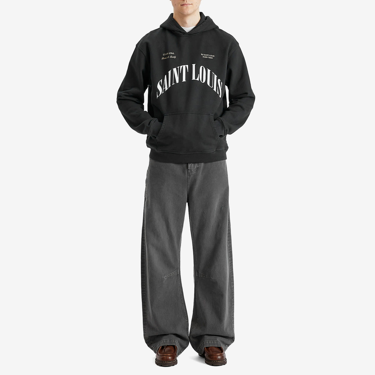 Club 1984 Men's Friends & Family Hoodie in Washed Black