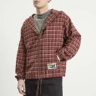 Pleasures Men's Mallard Plaid Zip Hoodie in Red