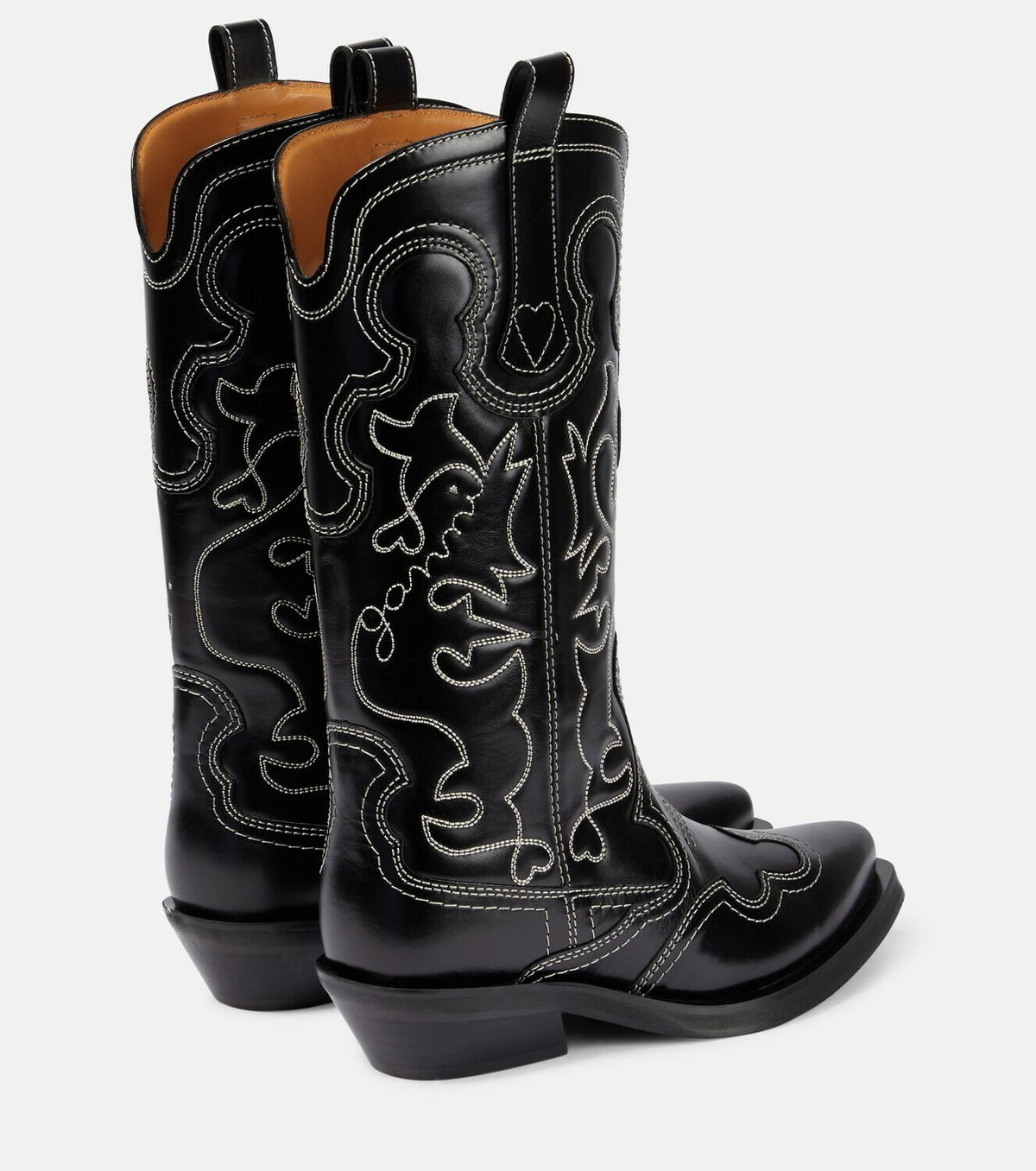 【送料&関税込】Ganni Square Toe Biker Boots GANNI Under-Knee Biker Boots | endource