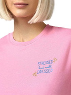 MC2 Saint Barth Woman Cotton Jersey Crewneck T-shirt Emilie With Stressed But Well Dressed Embroidery
