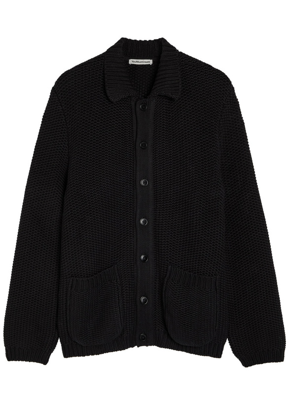 Photo: Ymc Baker Cotton-knit Cardigan Black