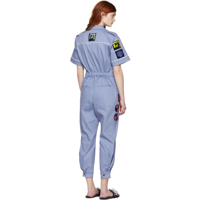 Miu Miu Blue Denim Mechanic Jumpsuit