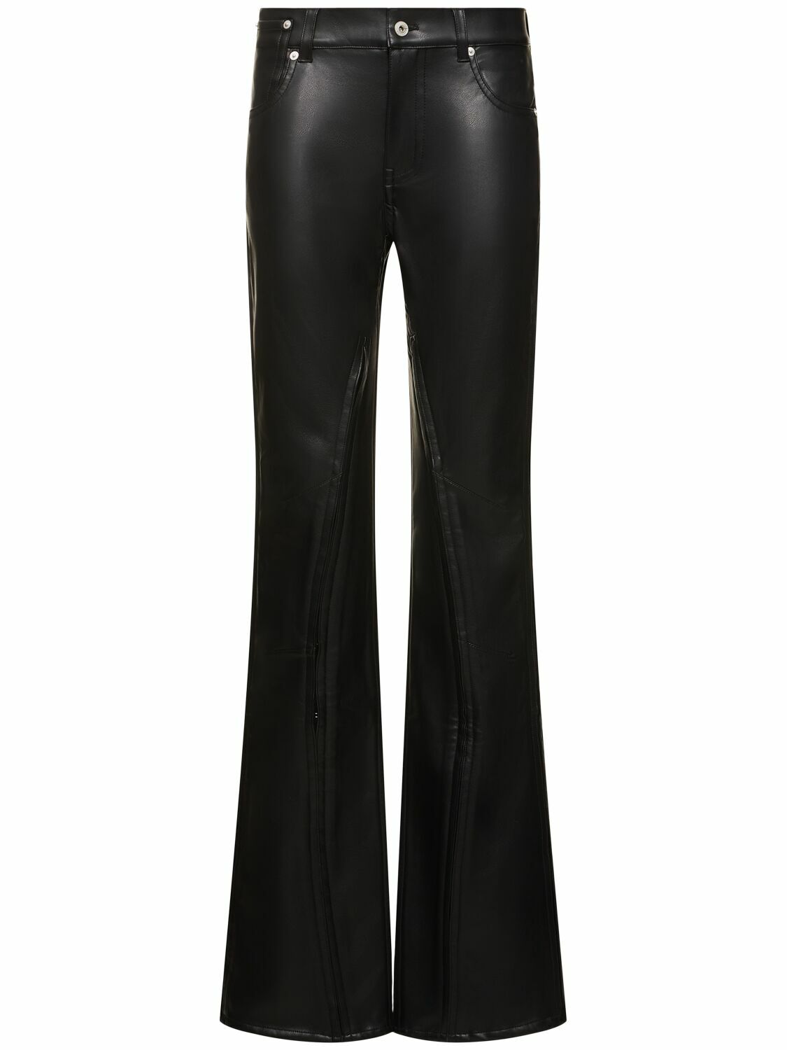 Y/PROJECT Faux Leather Flared Pants with Hooks Y/Project