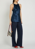 Reformation Saskia Silk top Navy