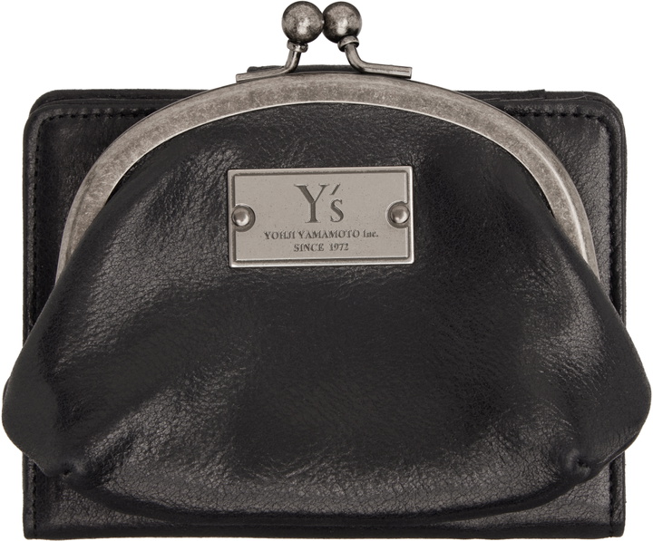 Photo: Y's Black Leather Metal Clasp Wallet