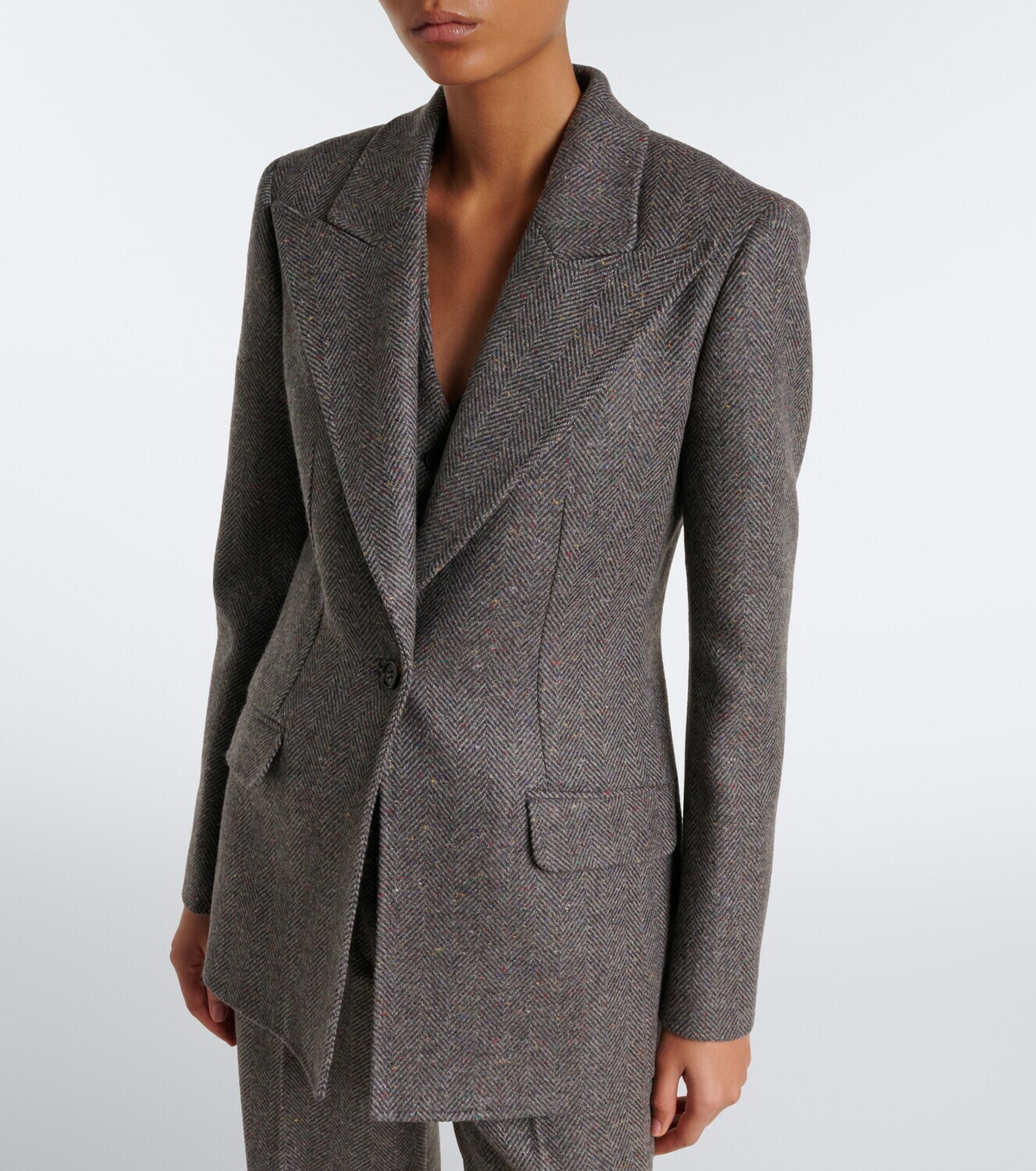 Gabriela Hearst Leiva herringbone cashmere and wool blazer
