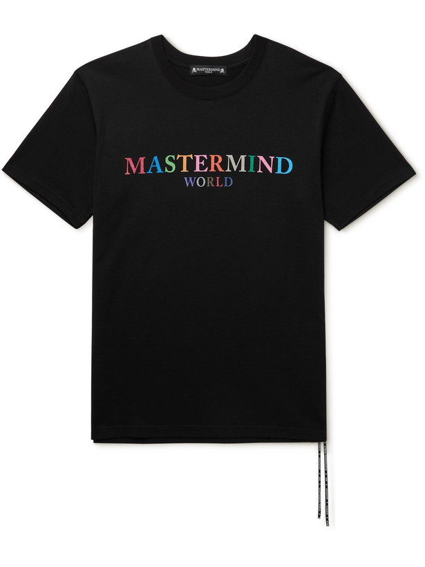 Photo: MASTERMIND WORLD - Printed Cotton-Jersey T-Shirt - Black