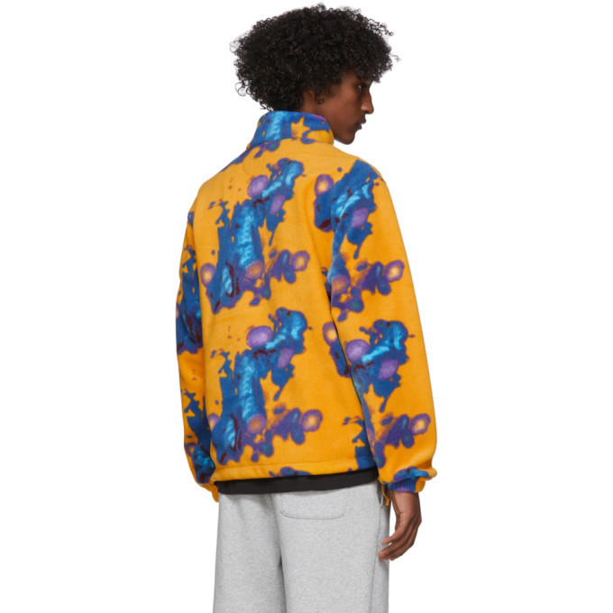 Stussy サーマル イエロー/ブルー Stussy Yellow and Blue Tie-Dye Polar Mock Sweater Stussy