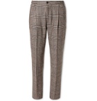 Rubinacci - Tapered Prince of Wales Checked Virgin Wool-Blend Suit Trousers - Brown