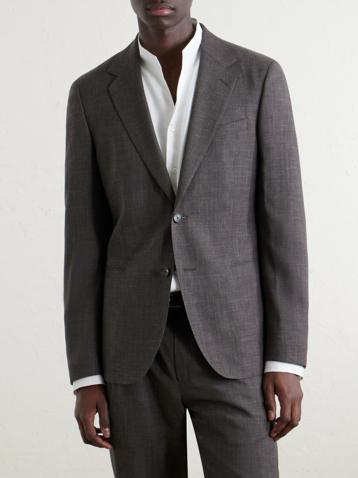 Mr P. - Wool, Silk and Linen-Blend Suit Jacket - Brown