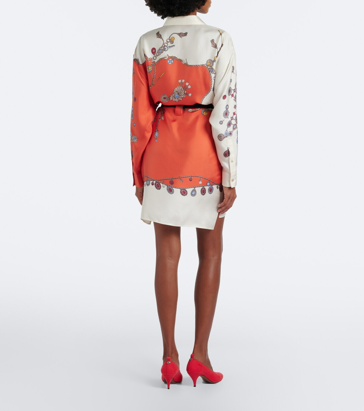 Versace Printed silk twill shirt dress