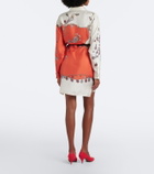 Versace Printed silk twill shirt dress