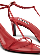 Jil Sander High 65 Leather Sandals Red