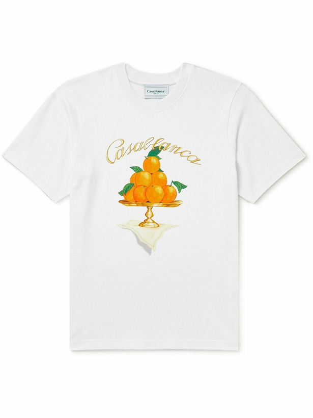 Photo: Casablanca - Ne Pas Deranger Printed Organic Cotton-Jersey T-Shirt - White