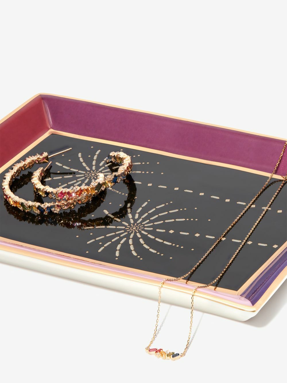 Suzanne Kalan Purple Diamond Palm Tree Jewellery Tray