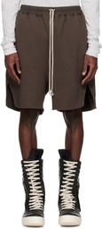 Rick Owens DRKSHDW Brown Temple Long Boxers Butt Zip Shorts