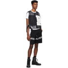 Diesel Black and White P-Sham Shorts