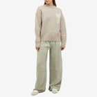 AMI Paris Women's Off White Big ADC Crew Jumper in Light Beige/Off White