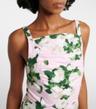 Carolina Herrera Floral pleated cotton-blend midi dress