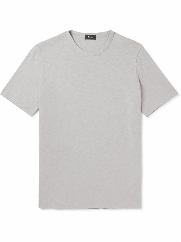 Photo: Theory - Cotton-Jersey T-Shirt - Gray