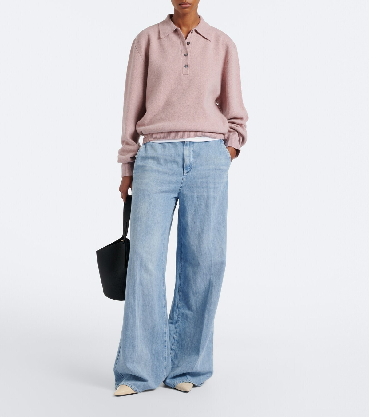 Róhe Knitted wool-blend polo sweater