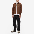 Pass~Port Men's Workers Flannel Overshirt in Chocolate