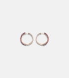 Shay Jewelry 18kt rose gold hoop earrings with sapphires and amethysts