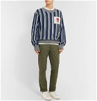 Kent & Curwen - Oversized Appliquéd Striped Cotton and Wool-Blend Sweater - Men - Multi