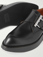 McQueen - Leather Monk-Strap Brogues - Black