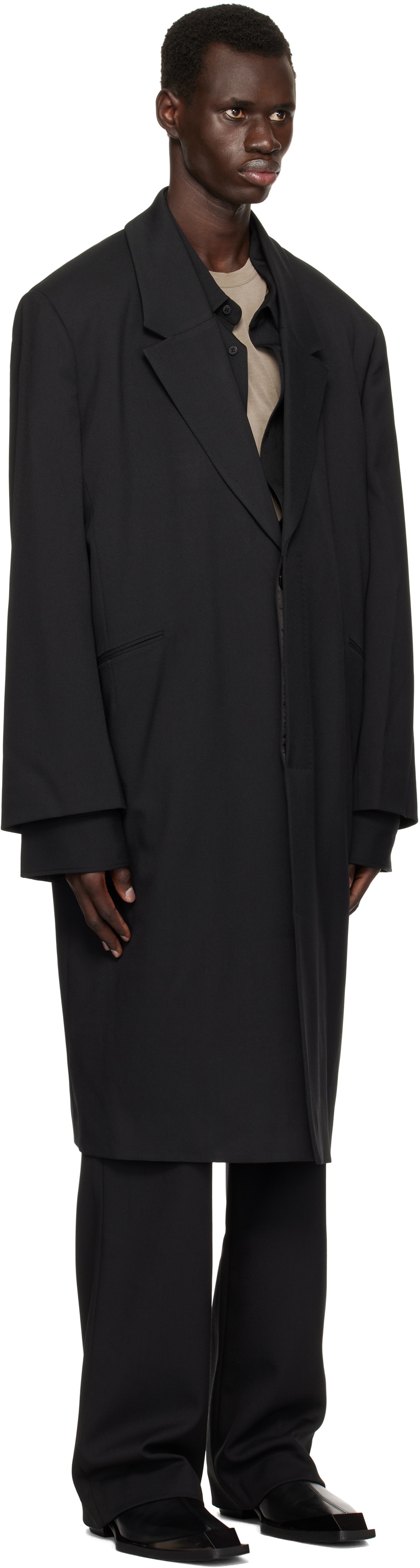 Entire Studios Black Single Breasted Coat
