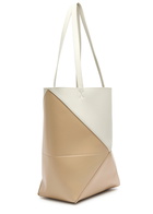 Loewe Puzzle Fold Medium Leather Tote - White - One Size