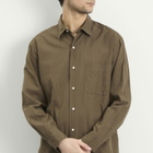 Kaptain Sunshine Men's Regular Collar Shirt Stripe in Brown