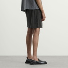 MKI Men's Ribbed Cupro Wide Leg Shorts in Sueded Black