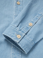 Folk - Loop Cord-Trimmed Denim Shirt - Blue