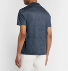 Ermenegildo Zegna - Mélange Linen Polo Shirt - Blue