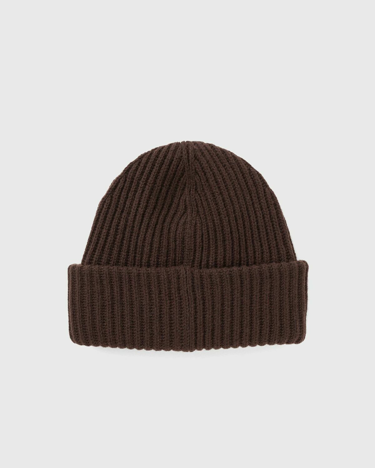 Ganni Structured Rib Beanie Brown Womens Beany GANNI