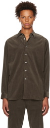 AURALEE Brown Finx Light Shirt