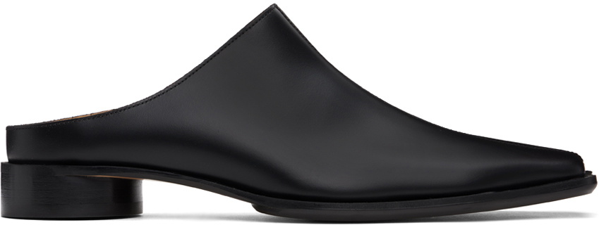 サンダル・ミュール MM6 Maison Margiela Black leather slippers MM6 Maison Margiela Black Leather Slippers MM6 Maison Margiela