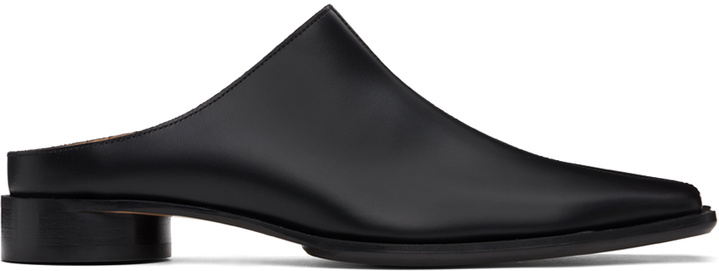 Photo: MM6 Maison Margiela Black Leather Slippers