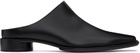 MM6 Maison Margiela Black Leather Slippers