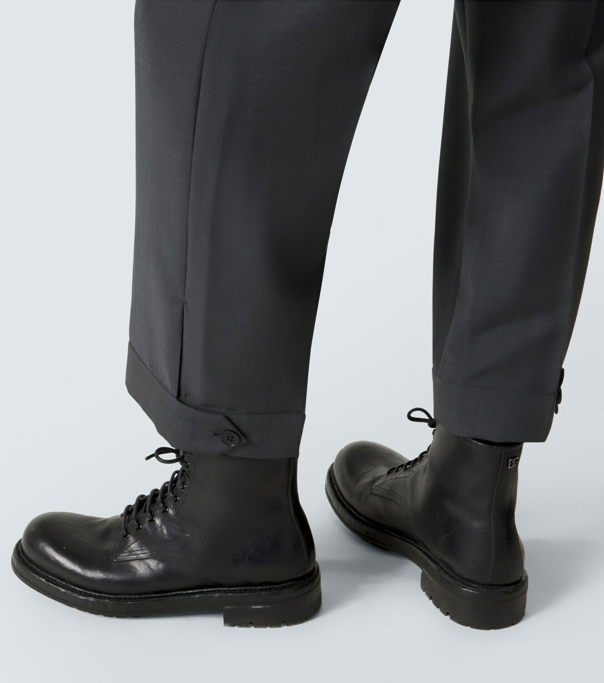Versace Cropped wool and mohair straight pants