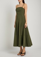 Veronica Beard Ilona Faille Dress Dark Green