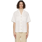 King and Tuckfield White Linen Bowling Short Sleeve Shirt